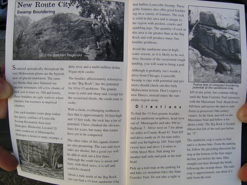 photo of a write up on louisville boulder