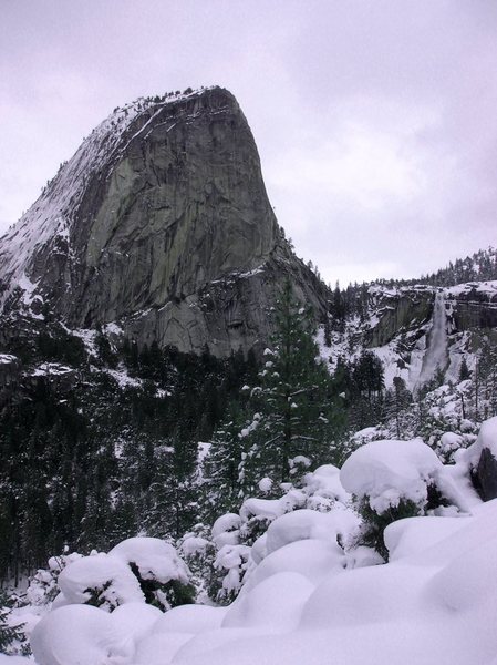 Liberty Cap and Nevada Falls in February.