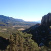 Looking down the valley from Menses Prow, Shelf Road.