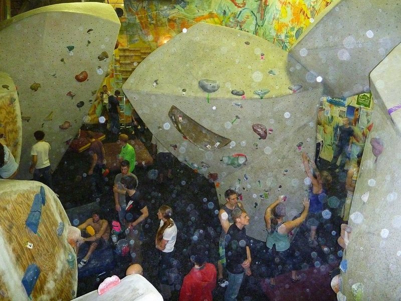 2011 'Best of the Midwest' bouldering comp at Prairie Walls climbing gym.