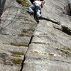 Scott Tingley approaching the crux.