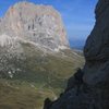 View from the end of the second pitch on the Steger route.