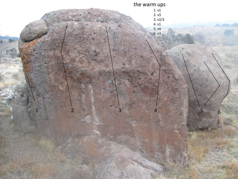 the warm up boulders