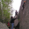 Alex on one of his first routes