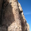 "Tommy" climbs the left side of the clean buttress.