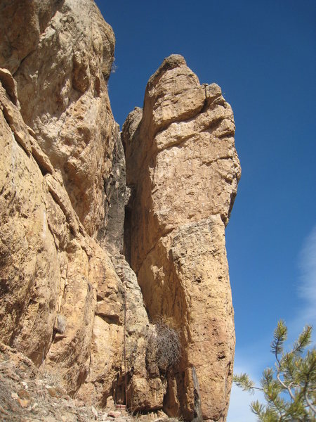 Scorcher VI climbs the beautiful south face of the detached fin.