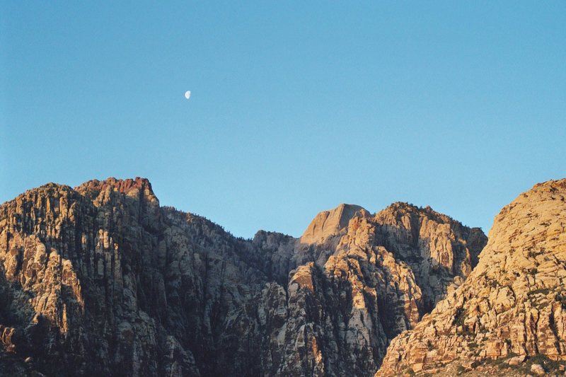 Moon over Ice Box Canyon, Red Rock NV - '04