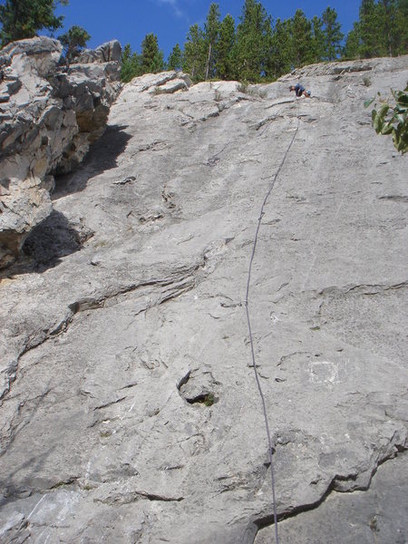 Jerry cleaning one of the routes.  Wasootch Creek, Kananaskis Country, Alberta.