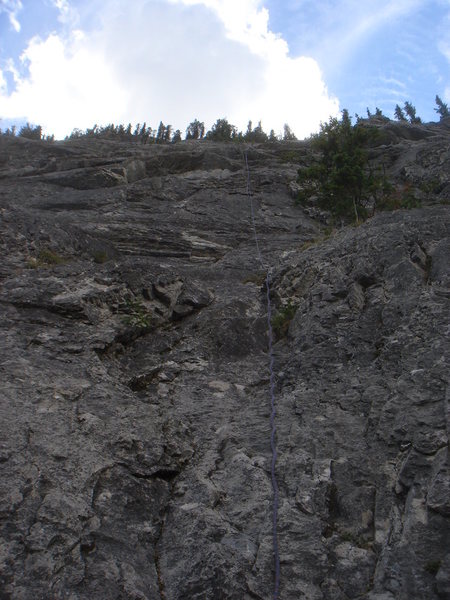 One last look up our line for the day. Morningside (5.7), Bow Valley, Alberta.