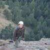 Julie on P5, East Face Right, Seal Rock.