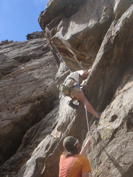 Bruce Vollmer on the difficult slab start.