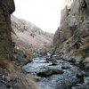 The narrow section of the upper gorge looking north from Trestle Wall