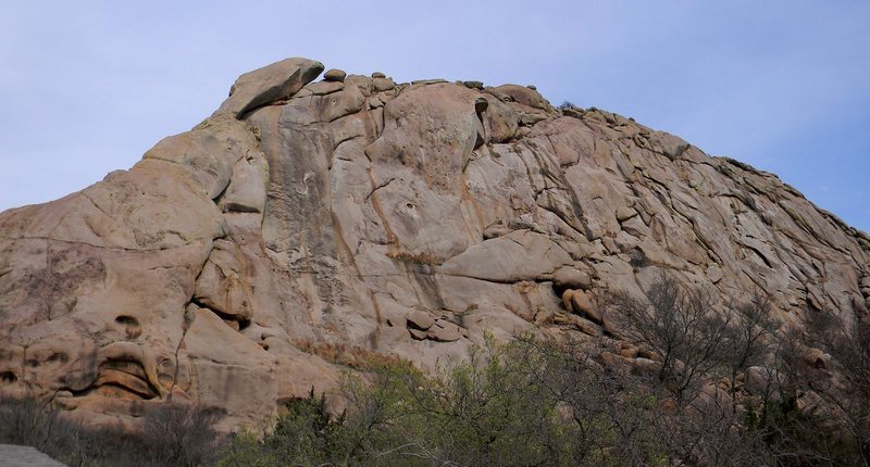 View from the parking lot - note the Snake's Head on the left.