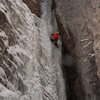 Smokey (Andy) heads up towards [Choppo's Chimney], 2011.