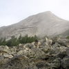 The approach - well marked trail even across the scree field