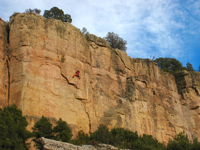 Crimping through the crux.