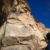 Tina nearing the anchors (up and to the right of her).