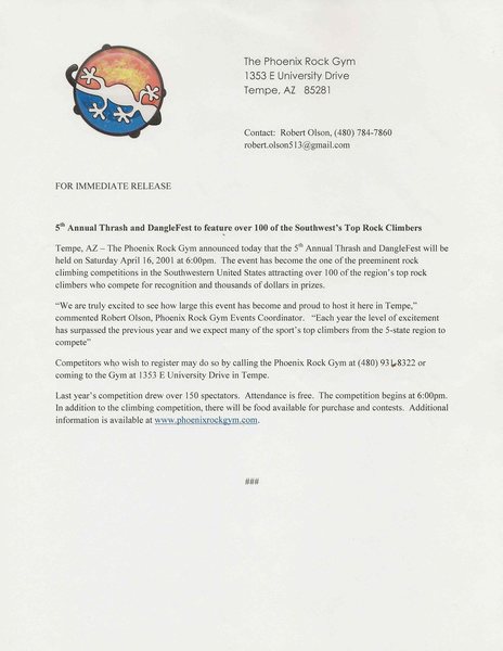 Official Press release for Thrash and Dangle Fest 2011!!