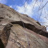 Finishing the upper crux.