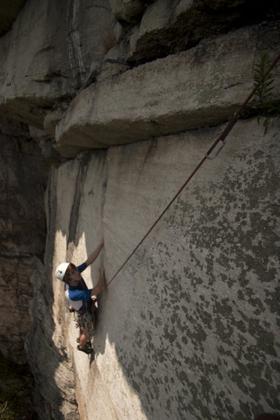 working up the balancy polished crack.