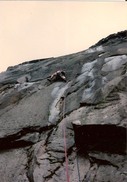 Second ascent.  Jim and I took turns leading this pitch to complete it.  