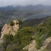 Crazy weather we're having--a brief April snow shower was followed by a rainbow that graced the top of Hermit Spire.