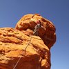 Myself on Pitch 2 of Super..........  Starting the C1 bolt (piton) ladder.