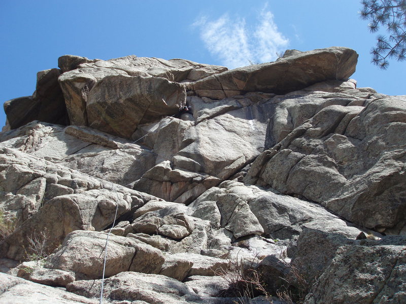 Starting the hand crack (nice wide view of route).