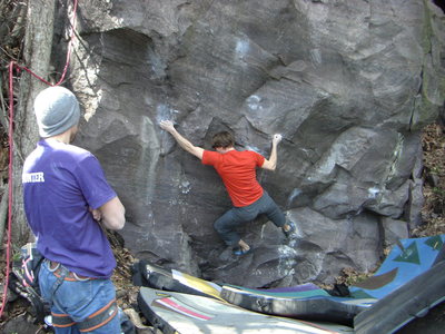 Chris on the lower traverse.