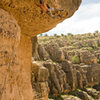 Taking the swing on Big Mouth 5.11+, Chevelon Canyon, AZ<br>
<br>
Dawn Kish Photo