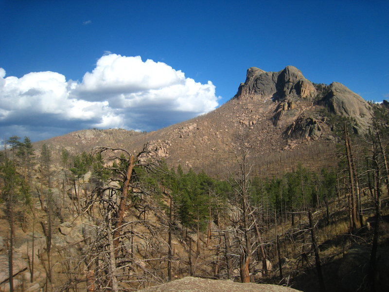 Sheeprock, Acid Rock and Helen's Dome from their parking lot.