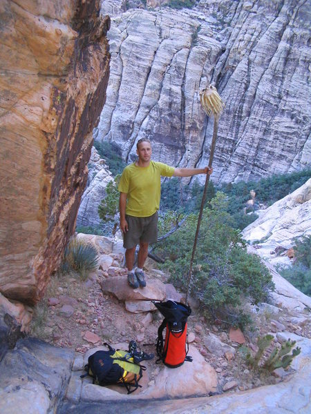 King Karsten, descending from the wall after the FA (and his proud onsite of the low crux).