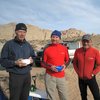 The unofficial Utah Berghaus team L to R Gene, Andy and Paul.The crag behind the team is 1600'high