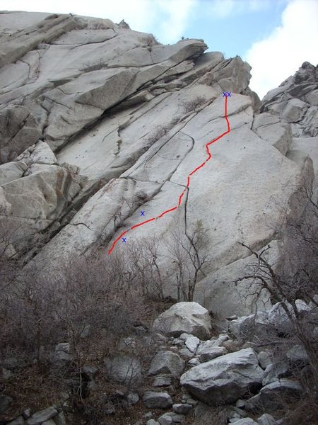 I Boissal J. Squirrel solemnly swear to only climb choss everyday from here on out until i die or date a woman; whatever comes first. <br>
<br>
ps: this is a topo of the maverick line; breaks in the line indicate chickenheads.