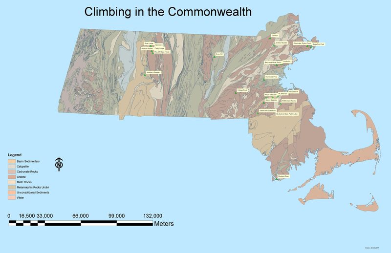 A rough draft of a more comprehensive climbing map, more latitude/longitudes needed. If you have accurate coordinates of your favorite spot, I will add it!