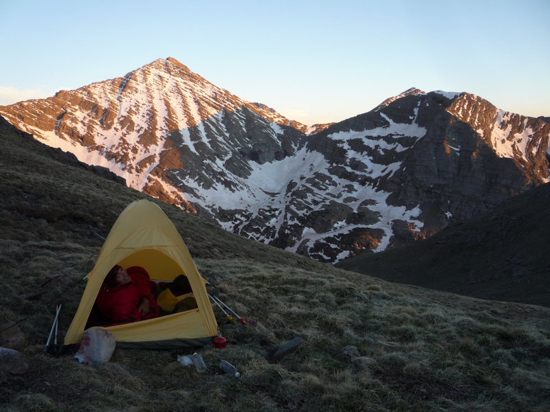 Camp below Fluted Peak.