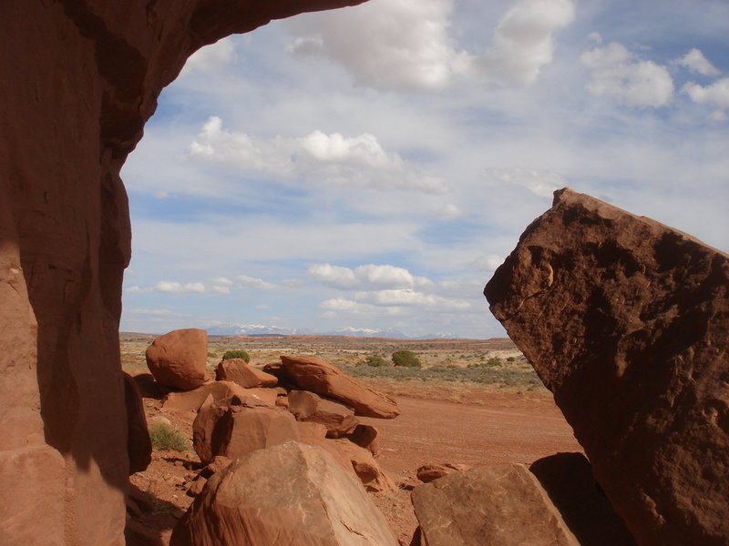 The La Sal mountains from below the Tombstone.