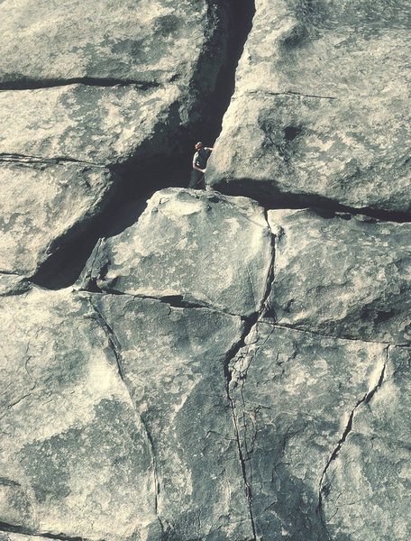 Anne setting up a belay for my 10 year old son Emil to follow.