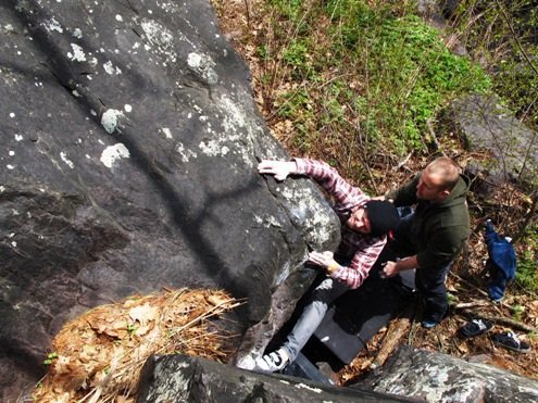 Dobbe on the first ascent.