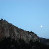 Cactus Cliff at moonrise, April, 2011.