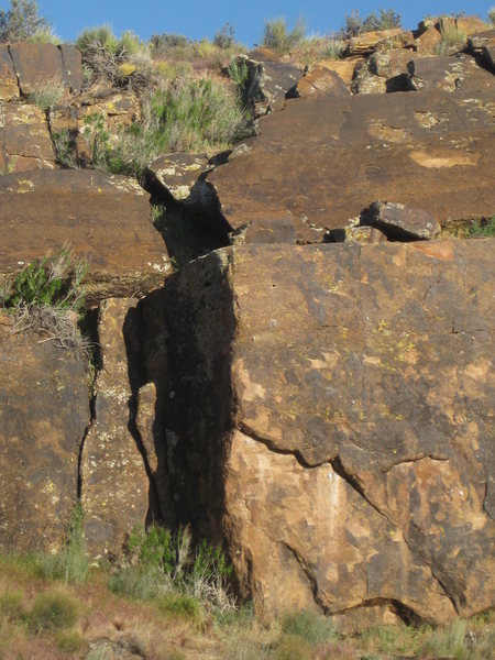 Sink the Pink (5.11b) follows the arete.