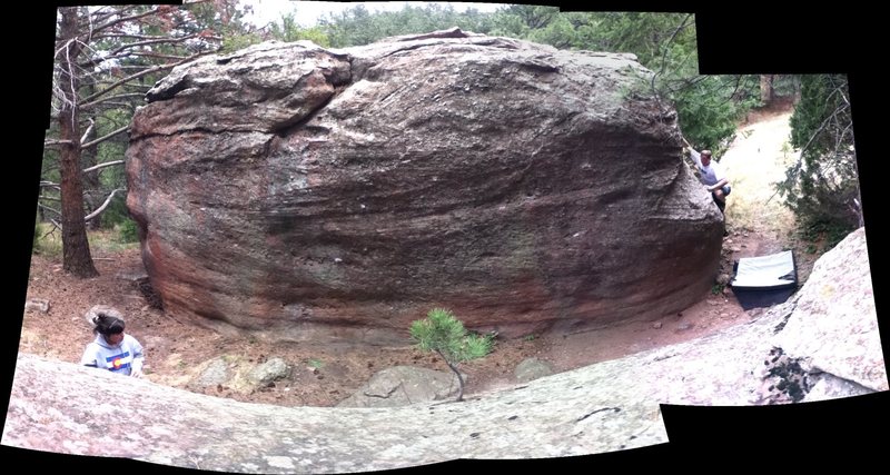 The opposite side of the Gold Nugget boulder