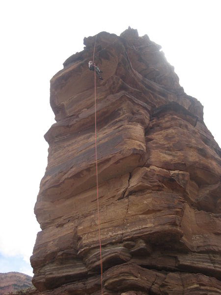 The double rope rappel to the ground.