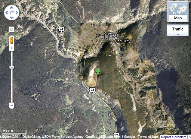 Map of where Klettergarden is on US Hwy 24 from Leadville or Minturn.