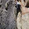 Mike Newheart leading, just getting past the steep bit.