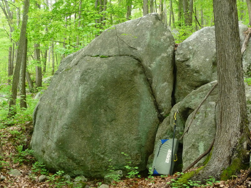 great white boulder, the logging road area, stateline.