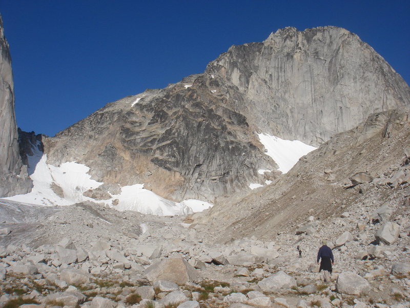 Bugaboo Spire, hiking up to the col.