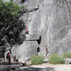 Grant's Crack is a very popular climb, and usually has a waiting line...if the rock School isn't using it.