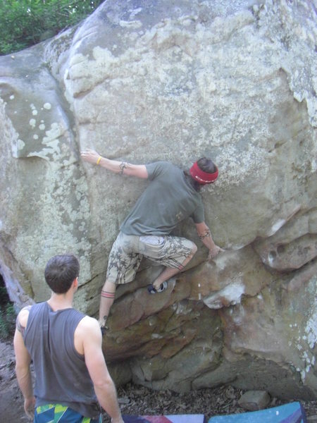 Dobbe holding the barndoor.