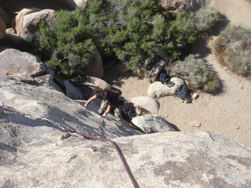 Myong climbing Granny Goose.